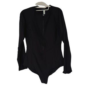 Sea Level Eco Essentials Black Long Sleeve B-DD Cup One Piece Swimsuit Size 10